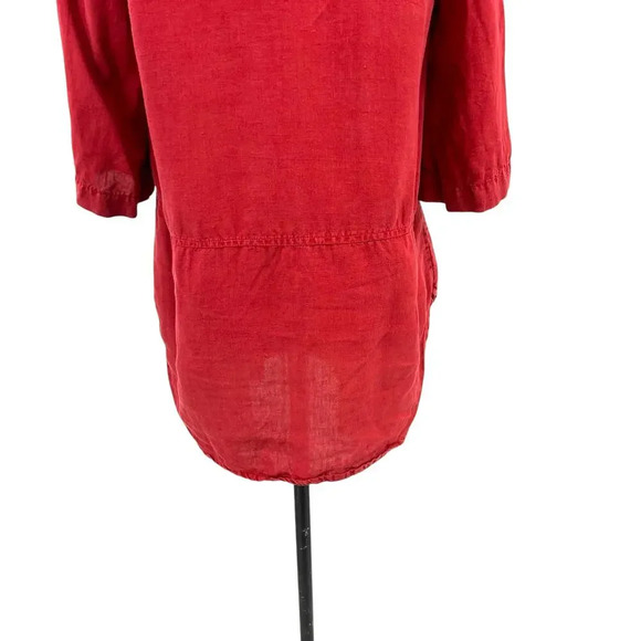 TOAST Shirt Red Natural Linen V-Neck Half Sleeve Top Size XS - Picture 8 of 10
